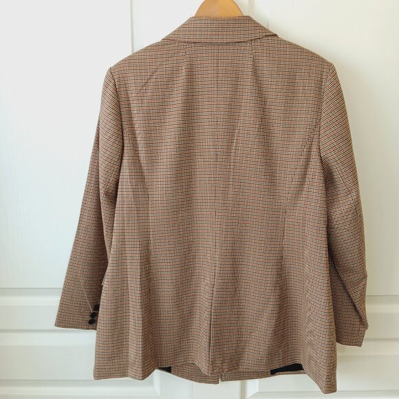 Eloquii Women's Plus Brown Houndstooth Single Button Blazer Size 14 - Picture 2 of 12